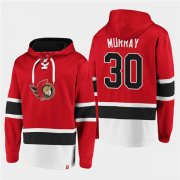 Wholesale Cheap Men's Ottawa Senators #30 Matt Murray Red Ageless Must-Have Lace-Up Pullover Hoodie