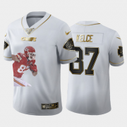 Cheap Kansas City Chiefs #87 Travis Kelce Nike Team Hero 5 Vapor Limited NFL 100 Jersey White Golden