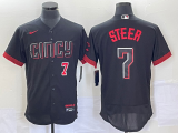 Wholesale Cheap Men's Cincinnati Reds Spencer Steer Number Black 2023 City Connect Flex Base Stitched Jersey1