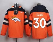 Wholesale Cheap Nike Broncos #30 Terrell Davis Orange Player Pullover NFL Hoodie