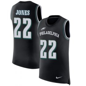 Wholesale Cheap Nike Eagles #22 Sidney Jones Black Alternate Men\'s Stitched NFL Limited Rush Tank Top Jersey