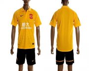 Wholesale Cheap Guangzhou Evergrande Blank 2012/2013 Yellow Away Soccer Club Jersey