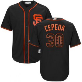 Wholesale Cheap Giants #30 Orlando Cepeda Black Team Logo Fashion Stitched MLB Jersey