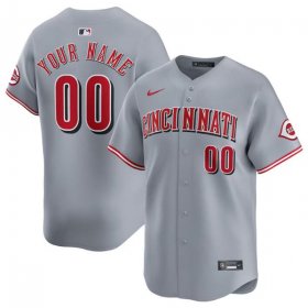 Cheap Men\'s Cincinnati Reds Active Player Custom Gray Away Limited Baseball Stitched Jersey
