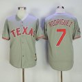 Wholesale Cheap Mitchell And Ness Rangers #7 Ivan Rodriguez Grey Throwback Stitched MLB Jersey
