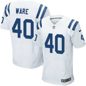 Wholesale Cheap Nike Colts #40 Spencer Ware White Men\'s Stitched NFL Elite Jersey