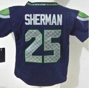 Wholesale Cheap Toddler Nike Seahawks #25 Richard Sherman Steel Blue Team Color Stitched NFL Elite Jersey