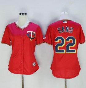 Wholesale Cheap Twins #22 Miguel Sano Red Women\'s Alternate Stitched MLB Jersey