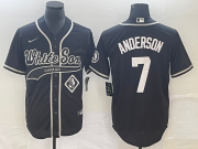 Wholesale Cheap Men's Chicago White Sox #7 Tim Anderson Black Cool Base Stitched Baseball Jersey