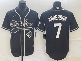 Wholesale Cheap Men\'s Chicago White Sox #7 Tim Anderson Black Cool Base Stitched Baseball Jersey