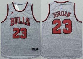 Wholesale Cheap Men\'s Chicago Bulls #23 Michael Jordan Revolution 30 Swingman 2014 New Gray Jersey