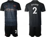 Wholesale Cheap Men 2020-2021 club Manchester City away 2 black Soccer Jerseys