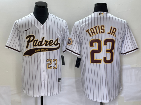 Wholesale Cheap Men\'s San Diego Padres #23 Fernando Tatis Jr Number White NEW 2023 Cool Base Stitched Jersey