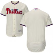 Wholesale Cheap Phillies Blank Cream Flexbase Authentic Collection Stitched MLB Jersey