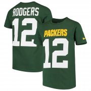 Wholesale Cheap Nike Green Bay Packers #12 Aaron Rodgers Youth Player Pride 3.0 Name & Number T-Shirt Green