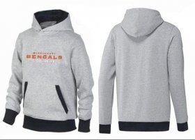 Wholesale Cheap Cincinnati Bengals English Version Pullover Hoodie Grey & Black
