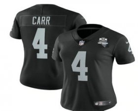 Wholesale Cheap Women\'s Las Vegas Raiders Black #4 Derek Carr 2020 Inaugural Season Vapor Untouchable Limited Stitched Jersey