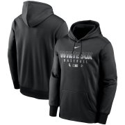 Wholesale Cheap Men's Chicago White Sox Nike Black Authentic Collection Therma Performance Pullover Hoodie