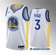 Wholesale Cheap Men's Golden State Warriors #3 Chris Paul White Association Edition Stitched Basketball Jersey