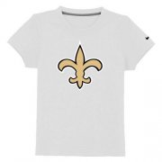 Wholesale Cheap New Orleans Saints Authentic Logo Youth T-Shirt White