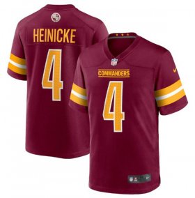 Wholesale Cheap Men\'s Washington Commanders #4 Taylor Heinicke 2022 Burgundy Game Stitched Jersey