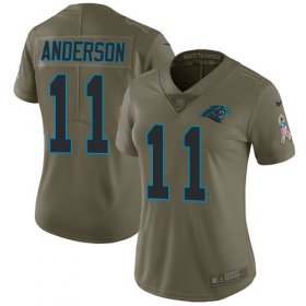 Wholesale Cheap Nike Panthers #11 Robby Anderson Olive Women\'s Stitched NFL Limited 2017 Salute To Service Jersey