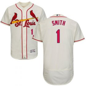 Wholesale Cheap Cardinals #1 Ozzie Smith Cream Flexbase Authentic Collection Stitched MLB Jersey