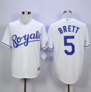 Wholesale Cheap Royals #5 George Brett White New Cool Base Stitched MLB Jersey