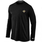 Wholesale Cheap Nike New Orleans Saints Sideline Legend Authentic Logo Long Sleeve T-Shirt Black