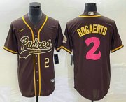 Wholesale Cheap Men's San Diego Padres #2 Xander Bogaerts Number Brown NEW 2023 City Connect Cool Base Stitched Jersey