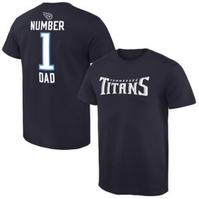 Wholesale Cheap Men\'s Tennessee Titans Pro Line College Number 1 Dad T-Shirt Navy