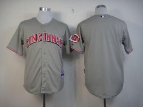 Wholesale Cheap Reds Blank Grey Cool Base Stitched MLB Jersey