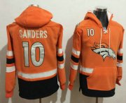 Wholesale Cheap Men's Denver Broncos #10 Emmanuel Sanders 2016 Orange Team Color Stitched NFL Hoodie