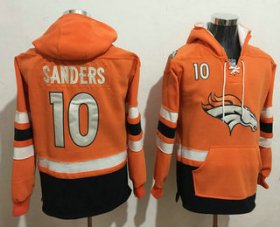 Wholesale Cheap Men\'s Denver Broncos #10 Emmanuel Sanders 2016 Orange Team Color Stitched NFL Hoodie