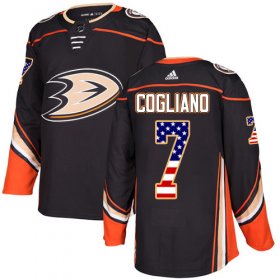 Wholesale Cheap Adidas Ducks #7 Andrew Cogliano Black Home Authentic USA Flag Youth Stitched NHL Jersey