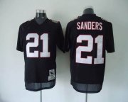 Wholesale Cheap Mitchell And Ness Falcons #21 Deion Sanders Black Stitched Throwback NFL Jersey
