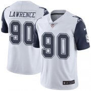Wholesale Cheap Nike Cowboys #90 Demarcus Lawrence White Men's Stitched NFL Limited Rush Jersey