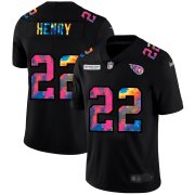 Cheap Tennessee Titans #22 Derrick Henry Men's Nike Multi-Color Black 2020 NFL Crucial Catch Vapor Untouchable Limited Jersey