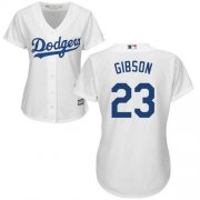 Wholesale Cheap Dodgers #23 Kirk Gibson White Home Women's Stitched MLB Jersey