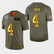 Wholesale Cheap Raiders #4 Derek Carr Men's Nike Olive Gold 2019 Salute to Service Limited NFL 100 Jersey