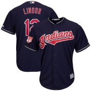 Wholesale Cheap Indians #12 Francisco Lindor Navy Blue 2019 Spring Training Cool Base Stitched MLB Jersey