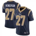 Wholesale Cheap Nike Rams #27 Darrell Henderson Navy Blue Team Color Men's Stitched NFL Vapor Untouchable Limited Jersey