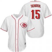 Wholesale Cheap Reds #15 Nick Senzel White New Cool Base Stitched MLB Jersey