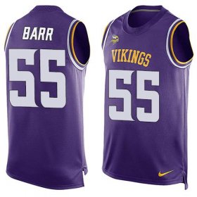 Wholesale Cheap Nike Vikings #55 Anthony Barr Purple Team Color Men\'s Stitched NFL Limited Tank Top Jersey