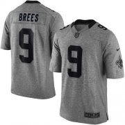 Wholesale Cheap Nike Saints #9 Drew Brees Gray Men's Stitched NFL Limited Gridiron Gray Jersey