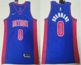 Wholesale Cheap Men\'s Detroit Pistons #0 Andre Drummond Blue 2019 Nike Swingman Stitched NBA Jersey