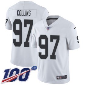 Wholesale Cheap Nike Raiders #97 Maliek Collins White Men\'s Stitched NFL 100th Season Vapor Untouchable Limited Jersey
