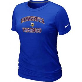 Wholesale Cheap Women\'s Nike Minnesota Vikings Heart & Soul NFL T-Shirt Blue