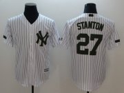 Wholesale Cheap Men New York Yankees 27 Stanton White Game 2021 MLB Jersey