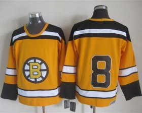Wholesale Cheap Bruins #8 Cam Neely Yellow CCM Throwback Stitched NHL Jersey